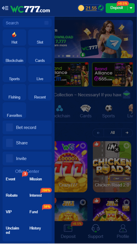 wc777 Home Screen