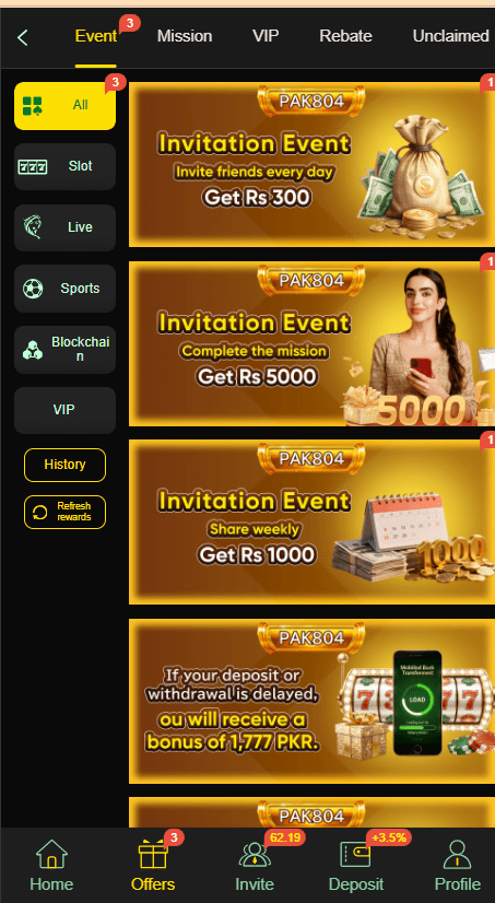 Pak804 Game Home Screen