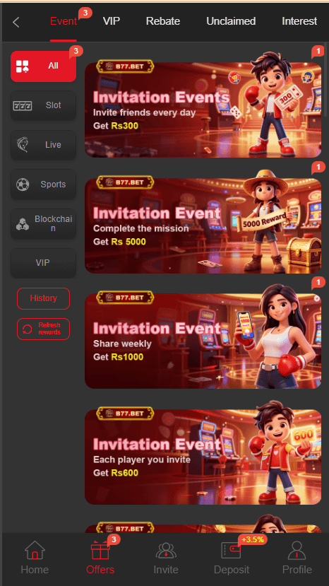 B77.Bet Game Home Screen