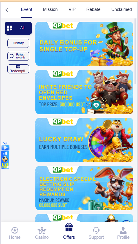 QPbet Game offers