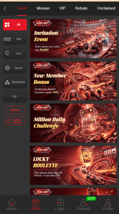A555.Bet Game Offers