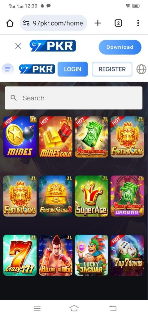 97Pkr Home Screen