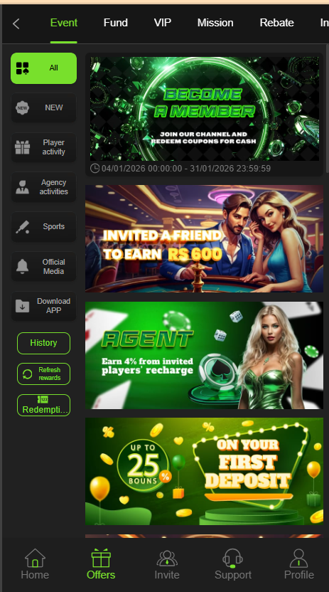 Funup777 Game Home Screen