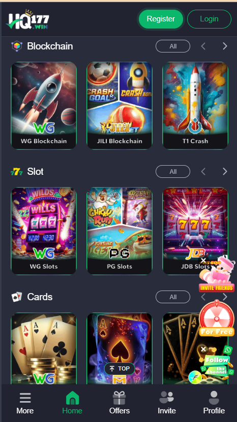 HQ177.Win APK Home Screen