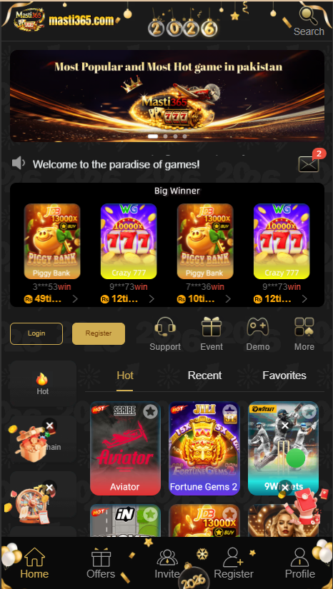 Masti365 Game Home Screen