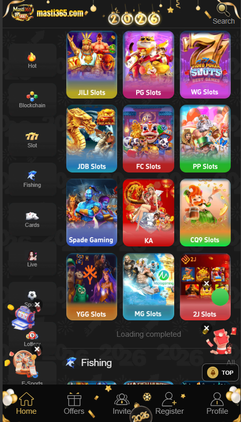 Masti365 Game Home Screen