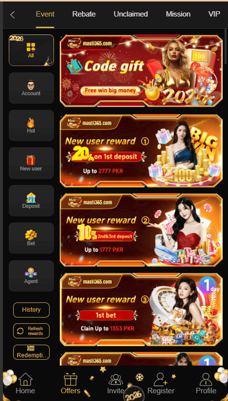 Masti365 Game Home Screen