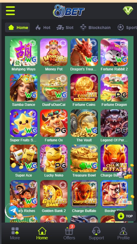 8JJ Bet Game Home Screen