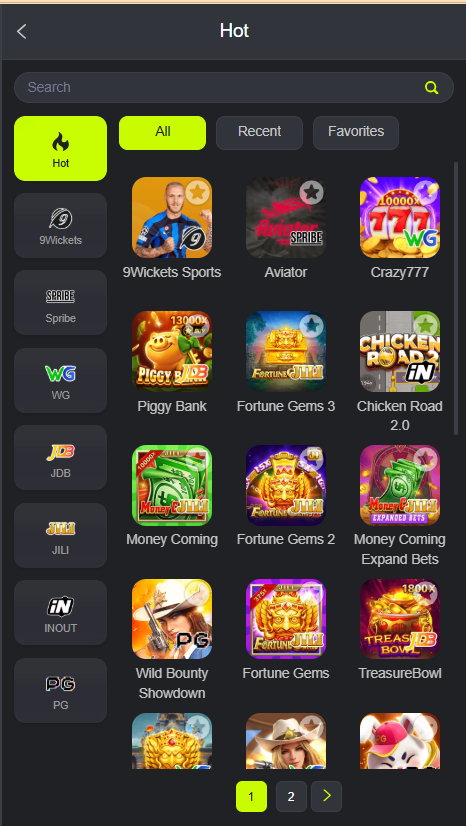 8JJ Bet Game Home Screen