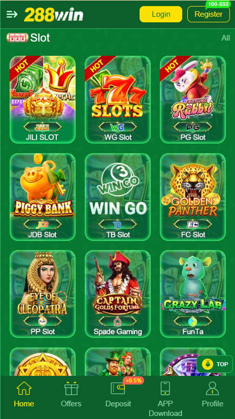 288win Game Home Screen