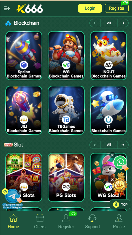 K666 Game Home Screen
