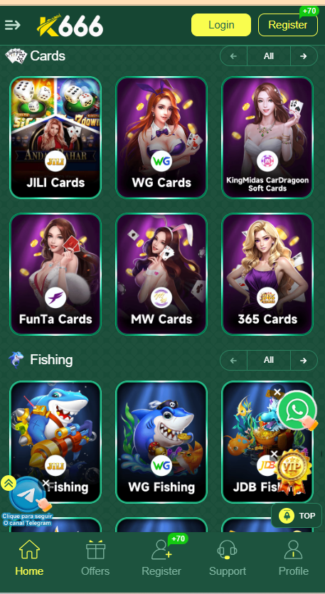 K666 Game Home Screen