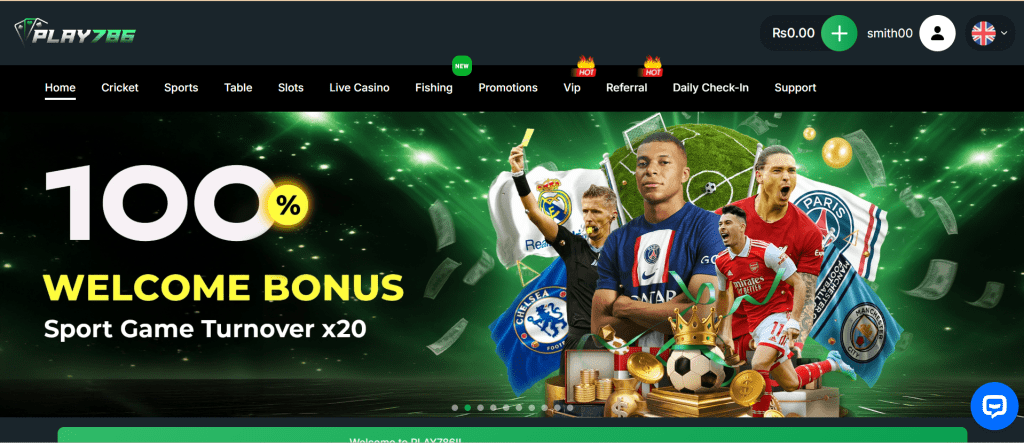 Play786 Game Home Screen