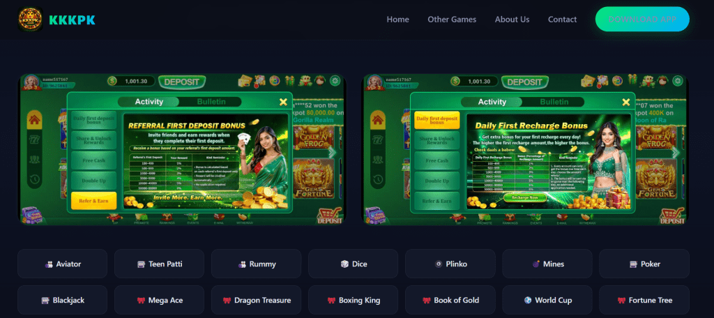 KKKPK Game Home Screen