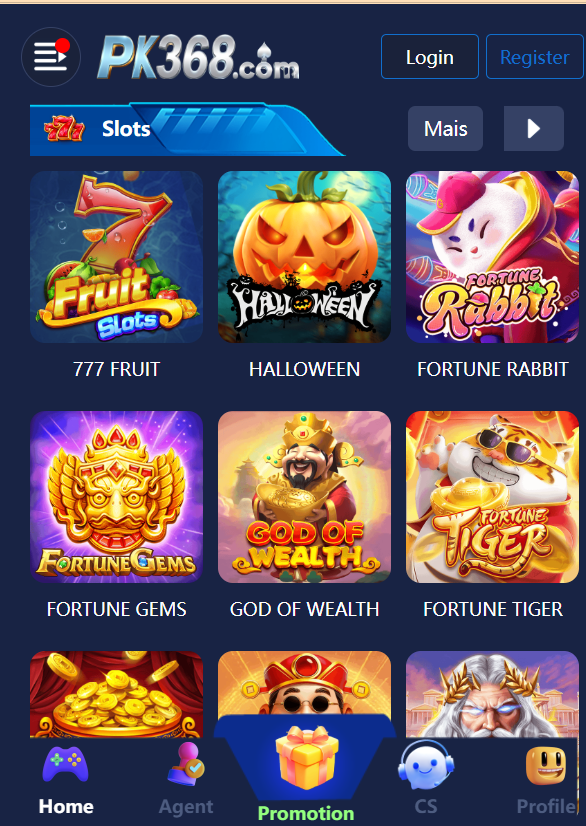 pk368 game home screen