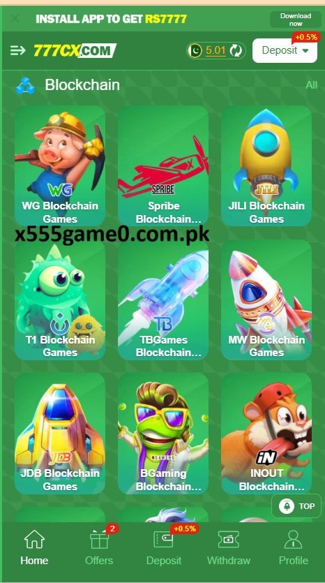 777cx game Home Screen